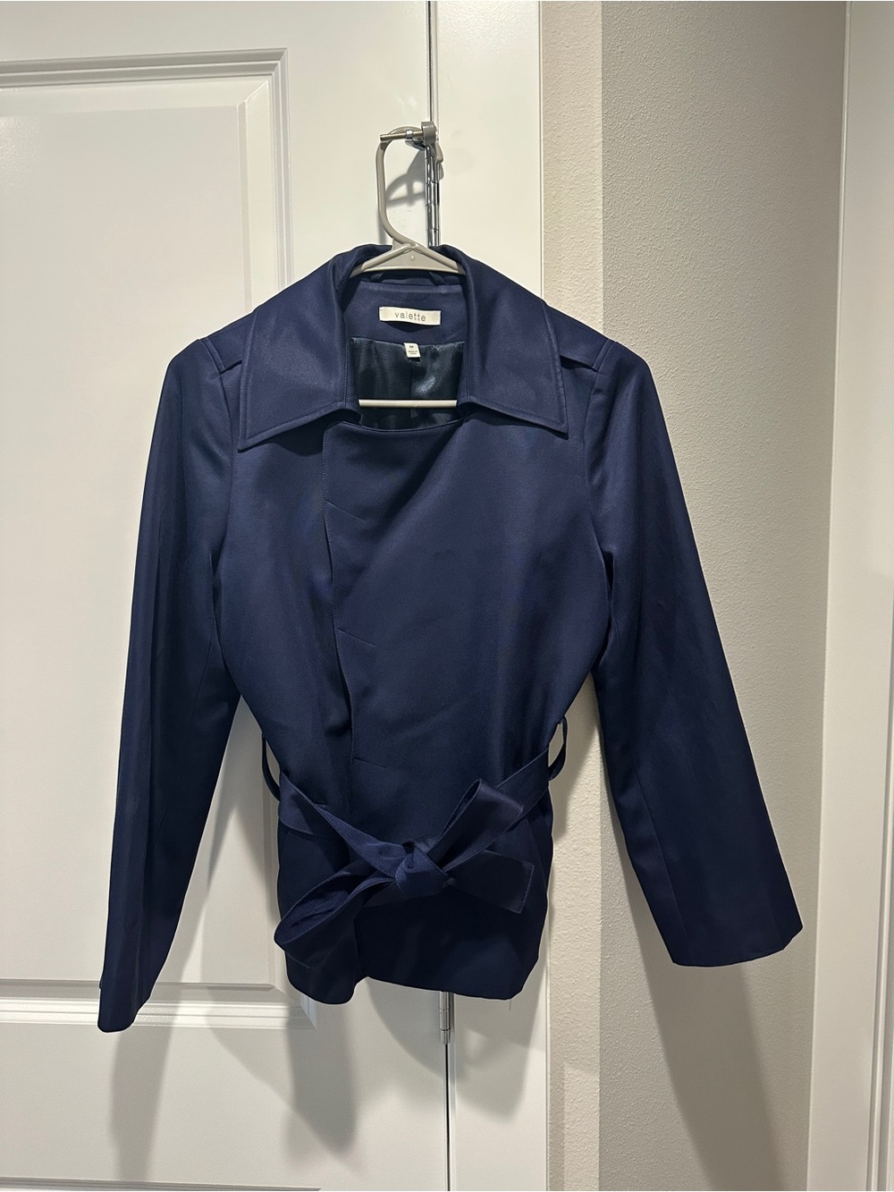 Valette Navy Belted Lined Women’s Blazer Jacket Size M